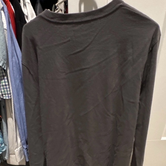 American Eagle Outfitters Charcoal and Blue Graphic Long Sleeve Tee Sz L - Picture 3 of 3